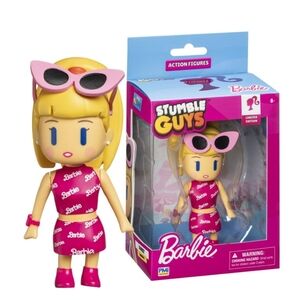 Barbie Stumble Guys Figure with Pink Dress and Sunglasses (NEW)